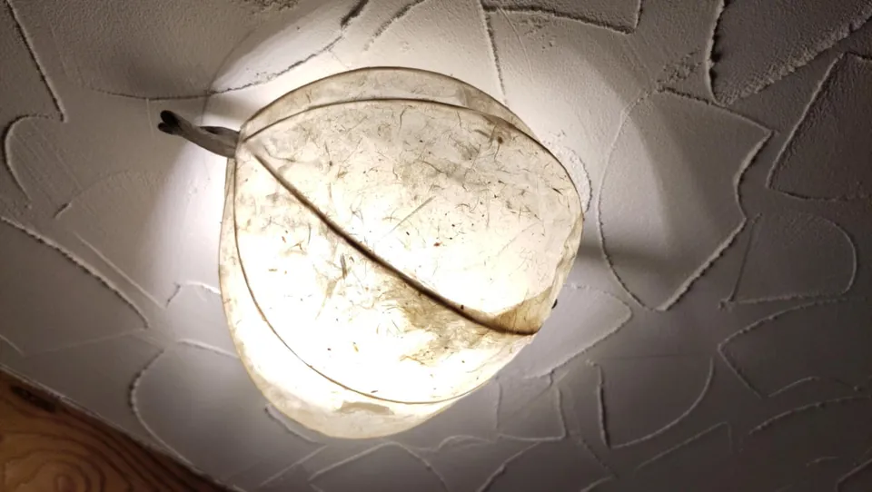Handgefertigte Leuchte aus Naturpapier